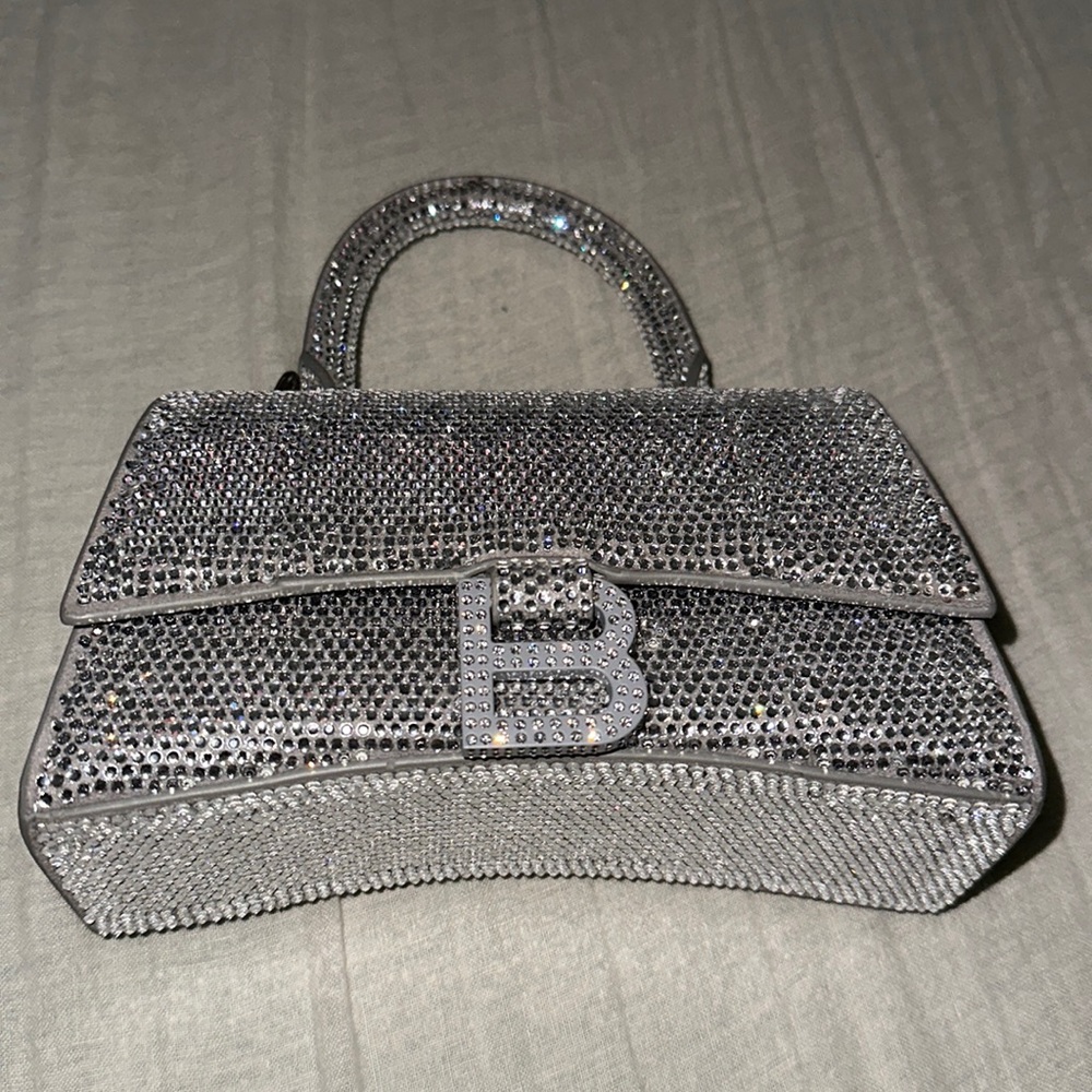 Rhinestones Balenciaga Bag silver. Like new worn once